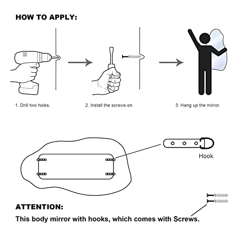Trahome Irregular Mirror For Wall, Asymmetrical Wall Mirror For Living Room Bathroom Entryway, Modern Decorative Mirror Hanging (Hook Style, 31.5'' X 17.7'') #TOP3