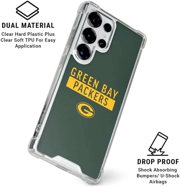 Skinit Clear Phone Case Compatible with Galaxy S25 Ultra - Officially Licensed NFL Green Bay Packers Green Performance Series Design