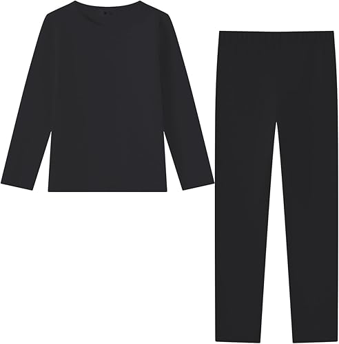 DOOVID Conjunto de ropa interior térmica para niños y niñas, pantalones largos, capa base, ropa interior cálida para niños e invierno