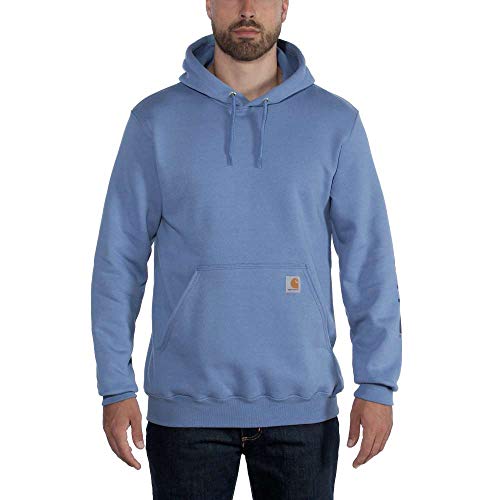 Image of Carhartt Men's Signature Sleeve Logo Midweight Sweatshirt Hooded