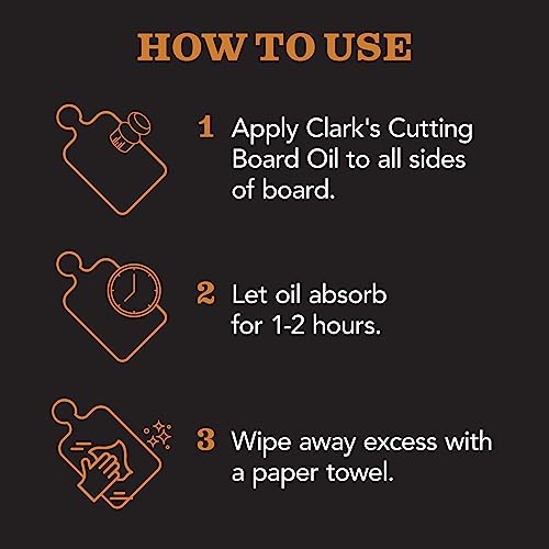 Clark'S 853324008005 Cutting Board Oil - Food Grade Mineral Oil For Cutting Board - Enriched With Lemon And Orange Oils - Butcher Block Oil And Conditioner thumb #5