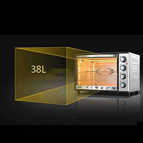 38L mini-oven Instelbare temperatuur 0-250 ℃ en 60 minuten timing Huishouden Multifunctionele heteluchtcirculatie Ingebouwde verlichting 360 ° roterende vork Elektrische oven Gehard glazen deur C - Afbeelding 8