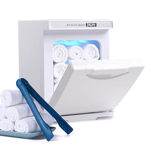 BYOOTIQUE 5L Small Hot Towel Warmer Cabinet,Professional Fast Heating Portable Mini Hot Towel Machine Barber Facial Spa Massage Beauty Hair Salon, White