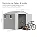JUMMICO 6x8 XXL Gartenhaus, 9,4m³ Kunststoff-Geräteschuppen mit Boden, 185x240x210 cm, Wetterfest & Frostsicher, Ideal für Fahrräder, Rasenmäher, Gartengeräte, Hellgrau