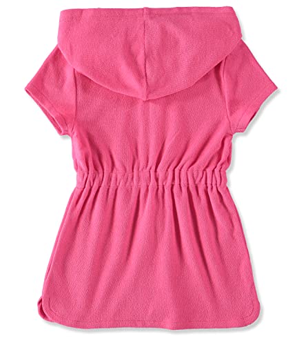 Cyndeelee Girls Hooded Swimsuit Coverups Zip-Up Absorbent Terry Swim Cover Up, Size 2T-17 (Knockout Pink, 6X) #TOP1