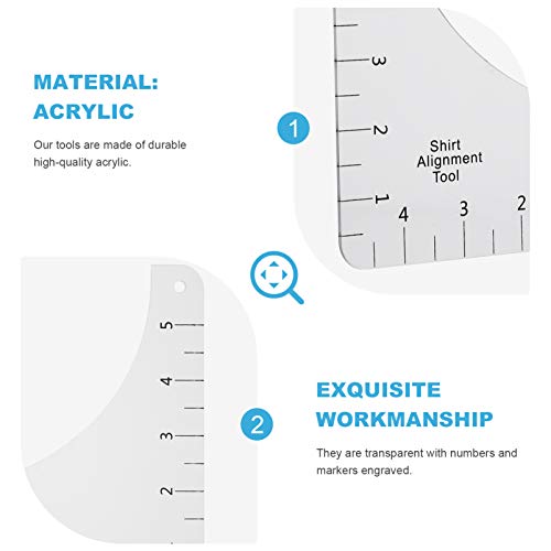 STOBOK Ferramenta de Alinhamento de T-Shirt 1Pc Guia de T-Shirt Acrílico Régua de Artesanato para Co