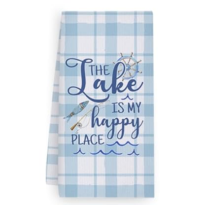 Geschirrtücher Blauweiße Raster Handtücher Waffeltücher Küchentücher Geschirrhandtücher Saugfähige Trockentücher Küche Multi-Purpose Abtrockentücher Küche Handtuchset 4 Stück (40x60cm) – Bild 3