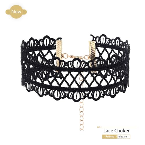 JAKAWIN Lace Choker Necklace Black Gothic Chokers for Women2