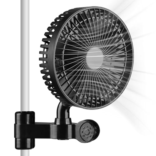Qdreclod Grow Ventilatore con Clip - 10W Potente Ventilatore a Clip con 4 Impostazioni di Velocità, Piccolo Ventilatore Silenzioso per Tende, Nero