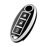 OFFCURVE 日産/nissan用 スマート キーケース キーカバー 3ボタン 耐衝撃 スクラッチ防止 キーホルダー オシャレ 手触りいい 高級 電波障害なし マーチ キューブ ノート エルグランド スカイライン セレナ エクストレイル デイズ ムラーノ ティーダ リモコンキー ケース 車用 TPU素材