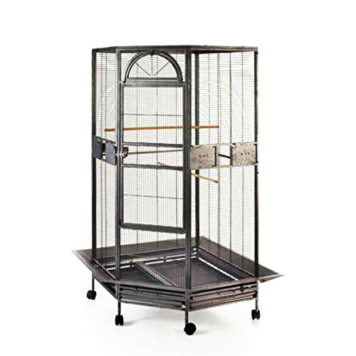 Seny Corner Bird Cage for Cockatiel Parakeet Black and White New (Black)