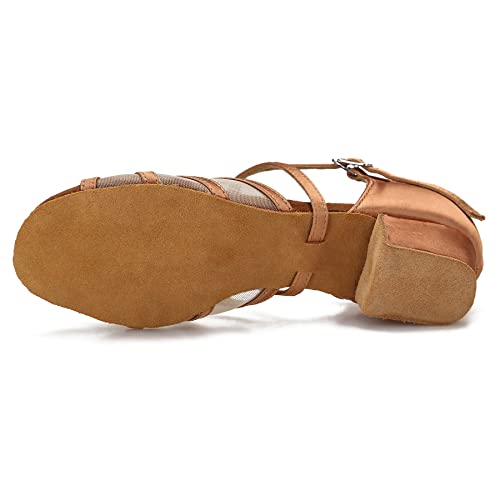 Image of Low Heel Ballroom Dance Shoes Women Latin Salsa Practice Dancing Shoes 1.5 Inch Heel ZB14