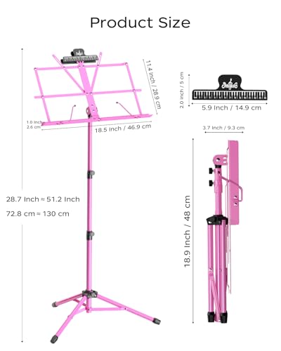Image of K KASONIC Music Stand, 2 in 1 Folding Sheet Music & Book Stand With Bag