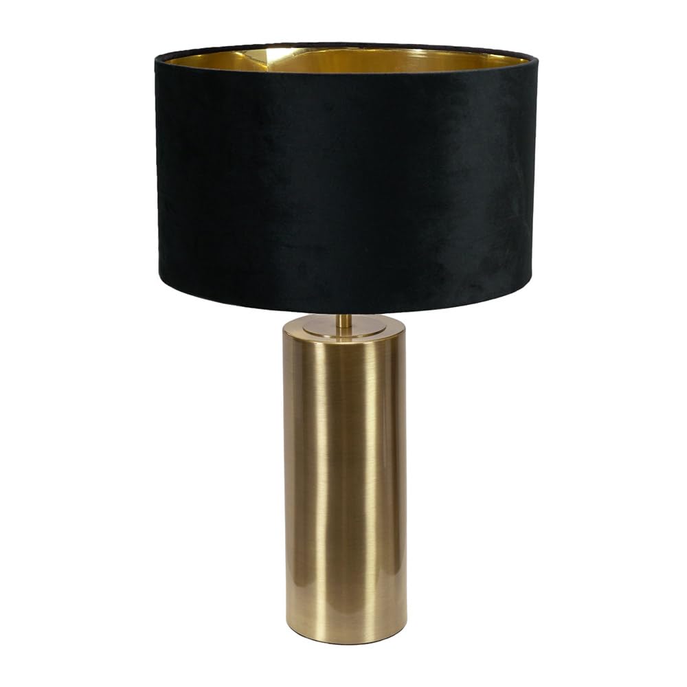 ValueLights | Lexy Antique Brass Touch Table Lamp with Black Velvet & Gold Inner Shade & Warm White Bulb | Table Lamps, Home Décor & Improvement Essential