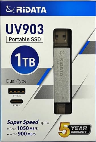 |[^uSSD PORTABLE SSD UV903 SV PSSD-Dual USB3.2 Gen2 USB Type-A Type-C f
ARlN^ ĺeĘ ´Źf[^ (1, TB)