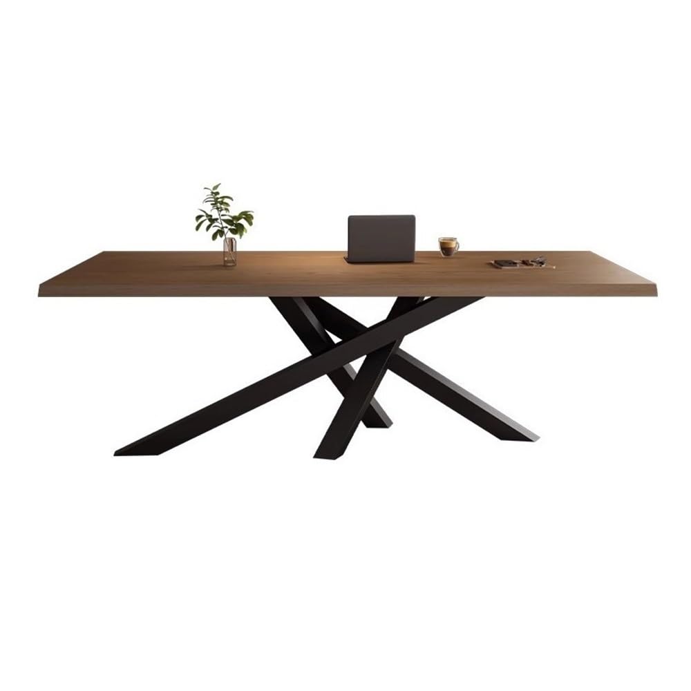 Biurko Nowoczesne biurko do domowego biura z kreatywnymi metalowymi nogami, przestronny stolik pod laptopa Stolik do gier na laptopa(Czarny,L)