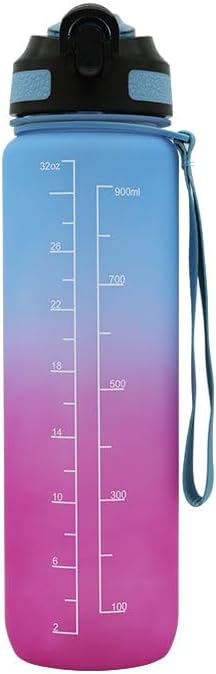 Miniatura 2 de BariatricPal Hydrate & Inspire - Botella de agua motivacional de 32 onzas con popote integrado