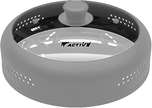 Image of Microwave Cover for Food, Silicone and Glass Splatter Guard Lid for 6–7–8–9-10-11-12 inch Plates & Bowls. By EZY ACTIVE (Gray)