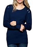 NE PEOPLE Womens Shoulder Sequined Spangle Long Sleeve Sweater Top