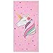 WERNNSAI Serviette de Plage Licorne - 76 × 152cm Rose Microfibre Couverture de Plage pour Les Filles Femmes Serviette de Bain Piscine à Absorption d'eau Voyage Vacances Plage Cadeau