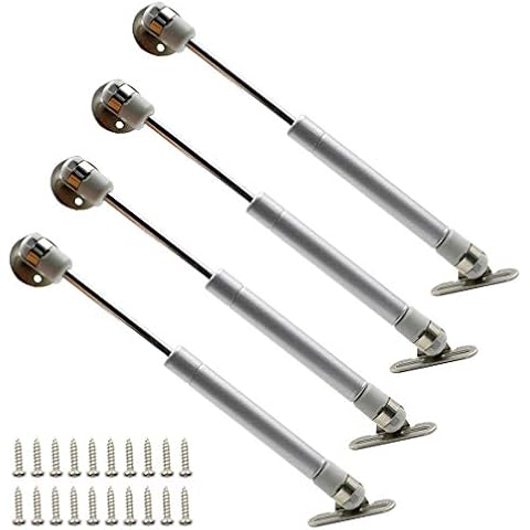 Hxchen 4Pcs 8 Inch 30N Hydraulic Support Cabinet Hinge, Soft Close Lid Supports & Buffer Telescopic Cabinet Door Gas Spring Glue Head Supports Cover