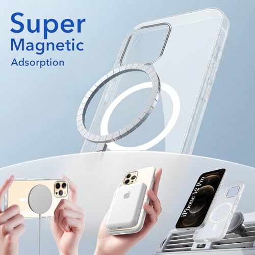 Image of Jkobi Lifetime Anti-Yellow MagSafe Compatible Clear Back Case Cover for Apple iPhone 12 Pro (Sleek Hard Crystal | Camera Protection and Shockproof)