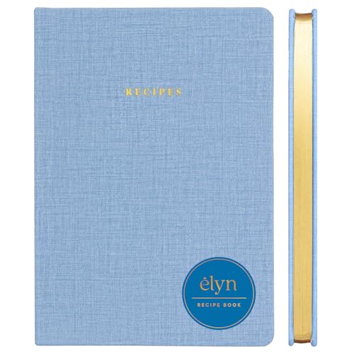 Livre de cuisine anti-déversement ELYN : carnet rigide haut de gamme de 21,6 x 15,2 cm
