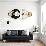 Tiuposr 39x19 Inch Modern Abstract Wall Clock Silent Non-Ticking Battery Operated, Decorative Analog Clock, Oversized Art for Living Room, Bedroom, Entryway, Office & Home Decor