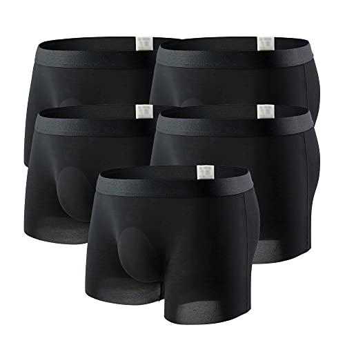 JEShifangjiusu Men'S Sexy Ice Silk Boxer Briefs Underwear Seamless Breathable Short Leg Fitness Sport Seamless Underpants