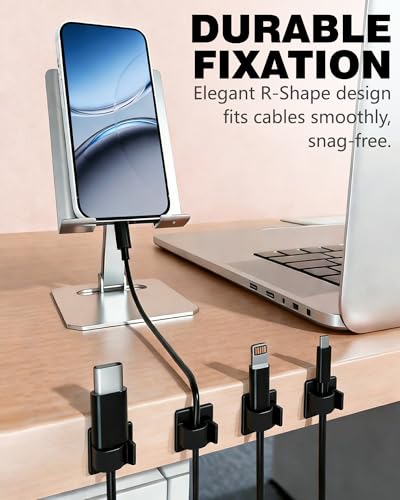Acual Kabelhalter Selbstklebend,100 Stück Kabelclips Selbstklebend,Cable Holder,Kabel Organizer-Cabel Clips-Kabelführung-Kabelhalter Wand-Kabelklemmen für Schreibtisch,Büro,Lichterketten-Schwarz