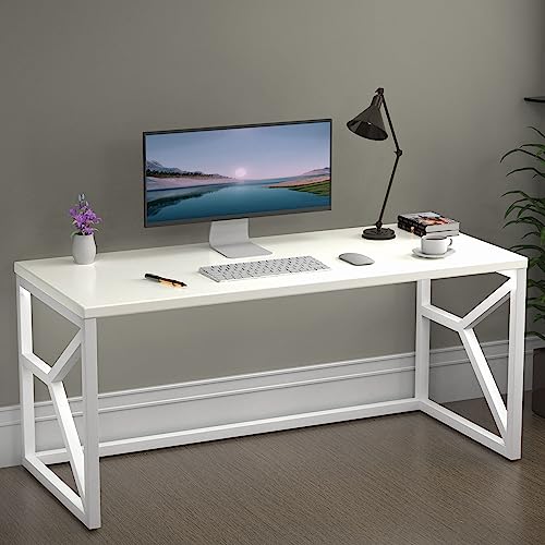 Image of Honey Touch Metal & Wood Workstation Desk for Home Office | Modern Computer Table for PC, Laptop & WFH | Minimalistic Study Desk with Strong Frame