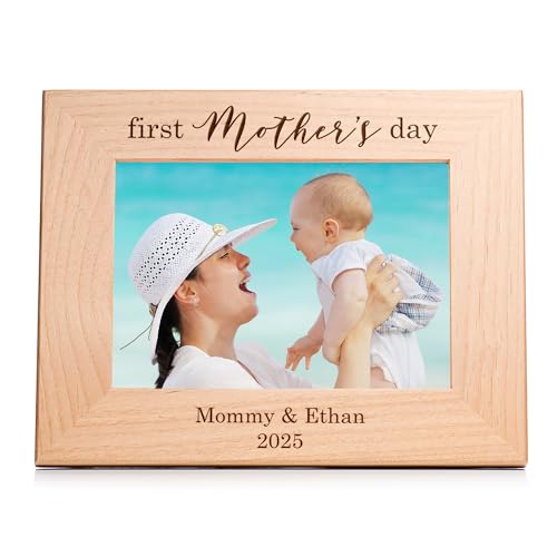 Product Image of the Lifetime Creations Personalized First Mother's Day Picture Frame: 1st Mothers Day Gifts 2025, New Mom Gift, Custom Hardwood Frame Engraved in USA (5x7 Inch Landscape)