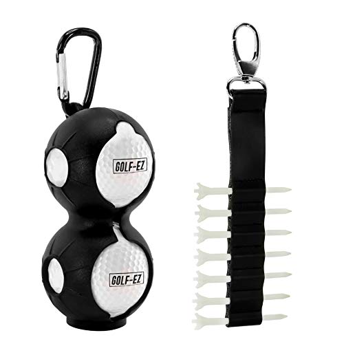 Golf-EZ Golf Ball Holder & Golf Tee Holder | Grab-n-Go Design (Holds 2 Balls / 7 Tees)