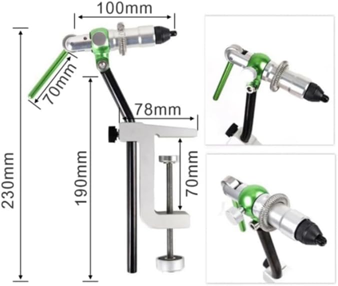 1 PCS Fly Tying Vise Tools C-Clamp Tying Vise with Steel Hardened Jaws Rotating Hook Tools Tying Thread Bobbin Holder