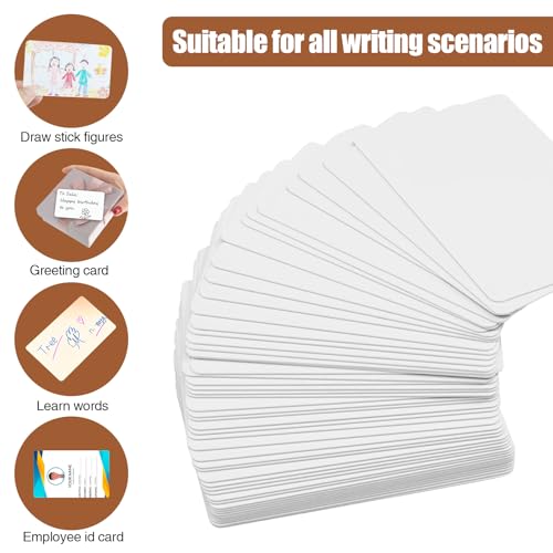 200 StückBlanko Papier Karten zum Selbstgestalten für DIY Schule, Kraftpapier Leere Spielkarten, Flashcards Index Cards Memory Karten (9x 5,4cm),Weiß.
