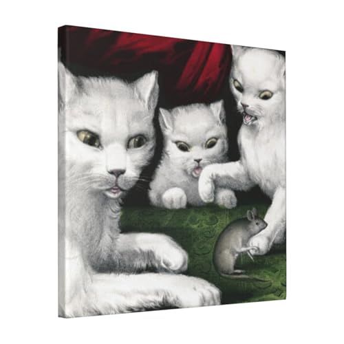 �G�� �t���[�������� 3�C�̏����Ȕ����q�L ���߂Ẵl�Y�~ �L�����o�X�A�[�g �A�[�g�p�l�� �ǉ� �Ǌ|�� �G ���_���A�[�g �ŉ� �Ǐ��� ���E�̖��� �|�X�^�[ 40x40cm