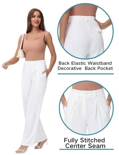 Women Wide Leg High Waisted Flowy Dress Pants Workout Casual Trousers2