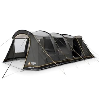 Vango Keswick 600 Family Tent, 6 Person Family Tent with Enclosed Front Porch, Double Living Area, Lights-Out Bedrooms, Sentinel Active Plus Fabric, 4000mm HH, Fully Sewn-in Groundsheet