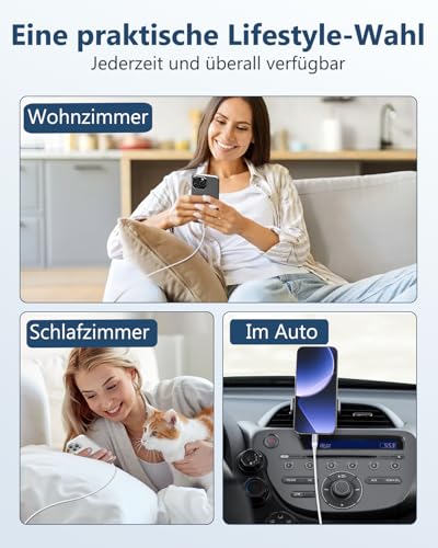 LumFocus iPhone Ladekabel, Lightning Kabel [2Pack 1M+2M] iPhone Schnellladekabel MFi Zertifiziert, Nylon Fast USB Ladekabel für iPhone 14 13 12 11 Pro Max XS Max XR X 8 7 6 6s Plus SE, iPad Air(Weiß)