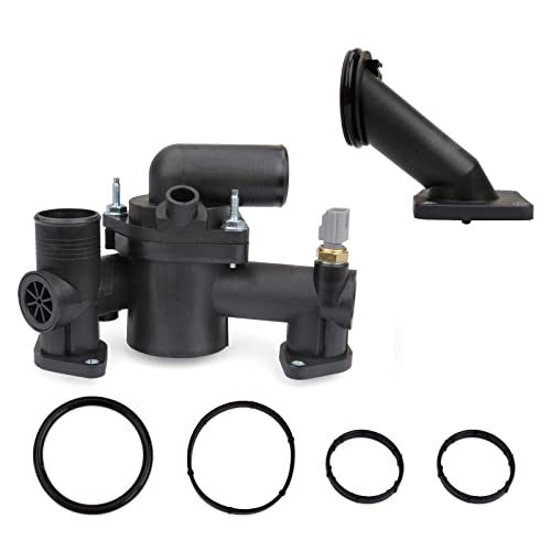 MILIPARTS Coolant Thermostat Housing Assembly with Water Outlet Compatible with Jaguar 2004-2005 XJ8 XJR 2003-2005 S-Type 2004-2005 Vanden 4.2L Plas AJ85730 AJ85824 AJ85886 AJ87364 AJ87947