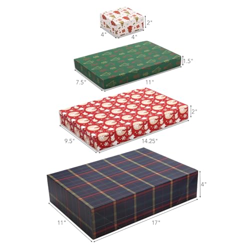 NUJOVI 13 Piece Christmas Gift Boxes for Presents - Premium Assorted Gift Boxes with Lids and with 4-inch Deep Robe Boxes - Large Boxes for Wrapping Gifts, Shirt, Robe, Lingerie, Clothing and Small – Image 2