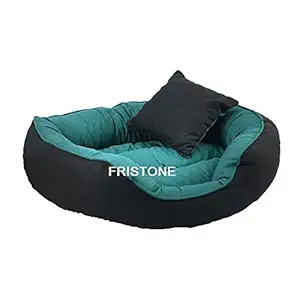 FRISTONE (Large) Soft and Reversible Dual Color Dog Bed -(Sky/Black-Color)