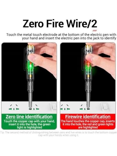 Image of 1 Pcs Electrical Tester Pen, 70-250V Induction Power Detector Pen Electrical Screwdriver Circuit Tester, Electrical Tester Pen with LED Color Light, Non-Contact AC Voltage Tester Pen.