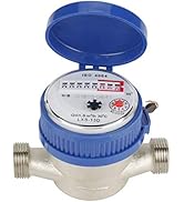 Oumefar 15mm 0.5 inch Water Flow Meter Cold Water Meter Arbitrary Rotation Function with Fittings...