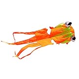 NUOBESTY Goldfish Kite Outdoor Flying Animal Kite Handmade Frameless Kite Sports Sky Kite Plaything for Kids Adults 1.6x4m Golden