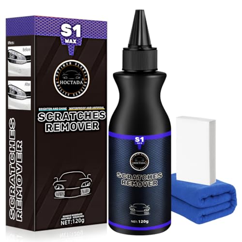 2026 New Upgraded Car Scratch Remover, Scratch and Swirl Remover for Vehicles Blemishes, Non-Toxic Car Paint Scratch Repair, Polishing & Waxing Kits with Buffer Pad, Microfiber Towel (1)