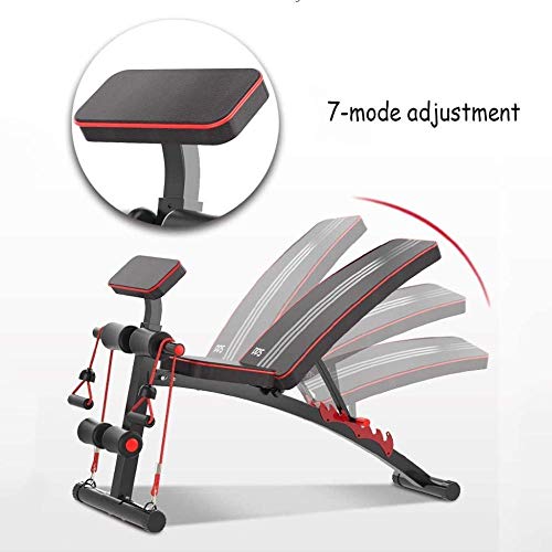 Banc de musculation réglable avec planche de crunch noir multi-position