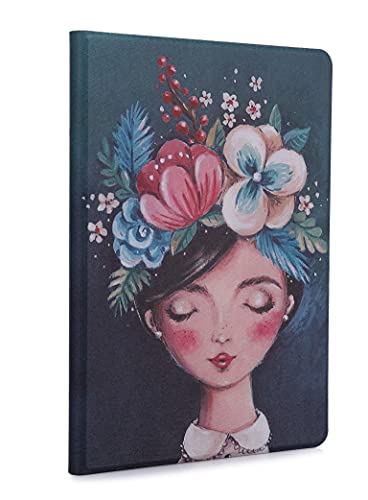 Image of SwooK Printed Flip Cover Case for iPad (Air 2 A1566 A1567 (2014 Launched), Gouache Lady)