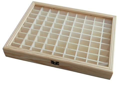 Vitrina Colecciones. Con 81 divisiones. Ideal colección dedales. Medidas: 30*5*40 cms. En pino natural, se puede pintar Cover