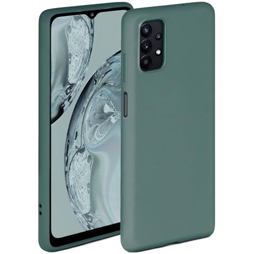 Custodia morbida compatibile con Samsung Galaxy A32 5G custodia con bordo rialzato per la protezione dello schermo per telefono Petrol-Verde opaco silicone